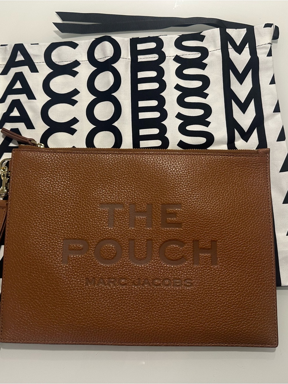 Marc Jacobs Brown Pebbled Leather 'The Pouch' Wristlet